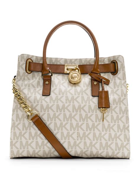 Michael Kors Hamilton Large Logo Tote in Vanilla 